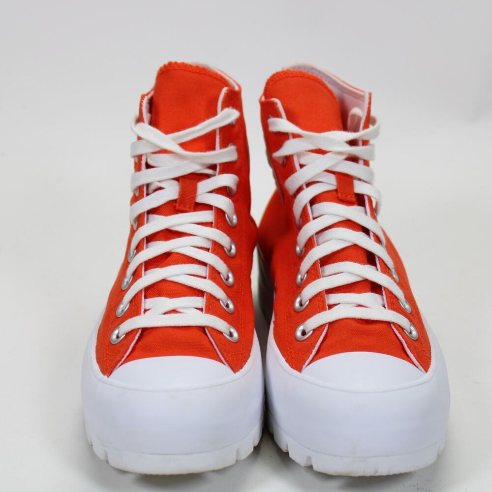 Converse Chuck Taylor All Star Lugged Shoes Womens Sz 9 Orange Sneakers 572269C - Picture 2 of 7